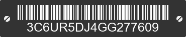 2016 RAM 2500 3C6UR5DJ4GG277609 VIN decoded
