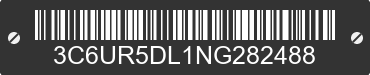 2022 RAM 2500 3C6UR5DL1NG282488 VIN decoded