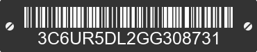 2016 RAM 2500 3C6UR5DL2GG308731 VIN decoded