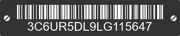 2020 RAM 2500 3C6UR5DL9LG115647 VIN decoded