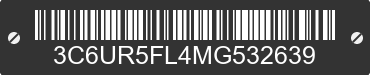 2021 RAM 2500 3C6UR5FL4MG532639 VIN decoded