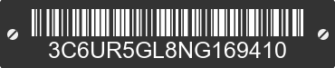 2022 RAM 2500 3C6UR5GL8NG169410 VIN decoded