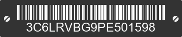 2023 RAM ProMaster 1500 3C6LRVBG9PE501598 VIN decoded