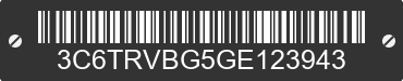 2016 RAM ProMaster 1500 3C6TRVBG5GE123943 VIN decoded