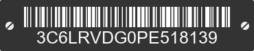 2023 RAM ProMaster 2500 3C6LRVDG0PE518139 VIN decoded