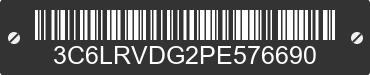 2023 RAM ProMaster 2500 3C6LRVDG2PE576690 VIN decoded