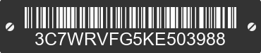 2019 RAM Promaster 3500 3C7WRVFG5KE503988 VIN decoded