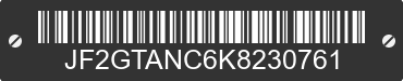 2019 SUBARU Crosstrek JF2GTANC6K8230761 VIN decoded