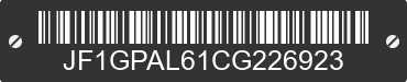 2012 SUBARU Impreza JF1GPAL61CG226923 VIN decoded