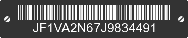 2018 SUBARU WRX JF1VA2N67J9834491 VIN decoded