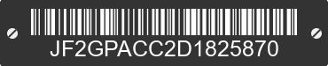 2013 SUBARU XV CrossTrek JF2GPACC2D1825870 VIN decoded