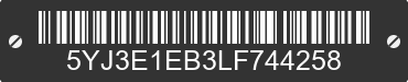 2020 TESLA Model 3 5YJ3E1EB3LF744258 VIN decoded
