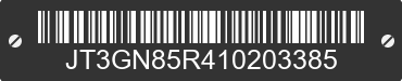 2001 TOYOTA 4-Runner JT3GN85R410203385 VIN decoded