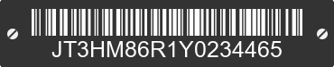 2000 TOYOTA 4-Runner JT3HM86R1Y0234465 VIN decoded