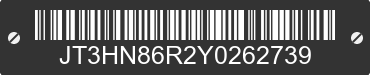 2000 TOYOTA 4Runner JT3HN86R2Y0262739 VIN decoded