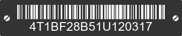 2001 TOYOTA Avalon 4T1BF28B51U120317 VIN decoded