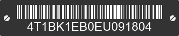 2014 TOYOTA Avalon 4T1BK1EB0EU091804 VIN decoded