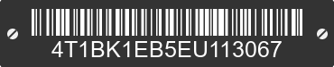 2014 TOYOTA Avalon 4T1BK1EB5EU113067 VIN decoded