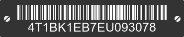 2014 TOYOTA Avalon 4T1BK1EB7EU093078 VIN decoded