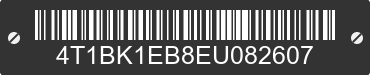 2014 TOYOTA Avalon 4T1BK1EB8EU082607 VIN decoded