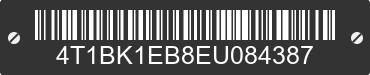 2014 TOYOTA Avalon 4T1BK1EB8EU084387 VIN decoded