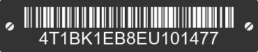 2014 TOYOTA Avalon 4T1BK1EB8EU101477 VIN decoded