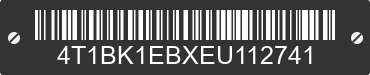 2014 TOYOTA Avalon 4T1BK1EBXEU112741 VIN decoded