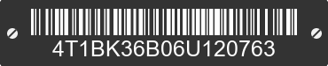 2006 TOYOTA Avalon 4T1BK36B06U120763 VIN decoded
