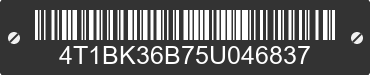 2005 TOYOTA Avalon 4T1BK36B75U046837 VIN decoded