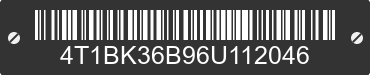 2006 TOYOTA Avalon 4T1BK36B96U112046 VIN decoded
