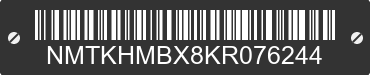 2019 TOYOTA C-HR NMTKHMBX8KR076244 VIN decoded