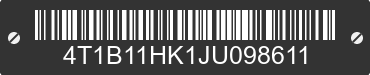 2018 TOYOTA Camry 4T1B11HK1JU098611 VIN decoded