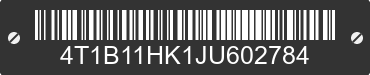 2018 TOYOTA Camry 4T1B11HK1JU602784 VIN decoded