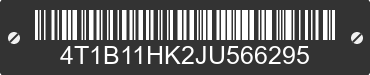 2018 TOYOTA Camry 4T1B11HK2JU566295 VIN decoded