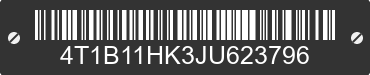 2018 TOYOTA Camry 4T1B11HK3JU623796 VIN decoded