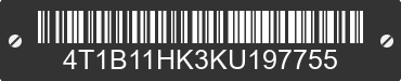 2019 TOYOTA Camry 4T1B11HK3KU197755 VIN decoded