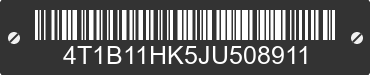 2018 TOYOTA Camry 4T1B11HK5JU508911 VIN decoded