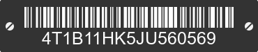 2018 TOYOTA Camry 4T1B11HK5JU560569 VIN decoded
