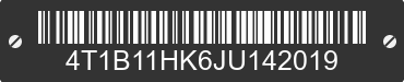 2018 TOYOTA Camry 4T1B11HK6JU142019 VIN decoded