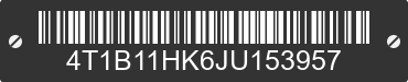 2018 TOYOTA Camry 4T1B11HK6JU153957 VIN decoded