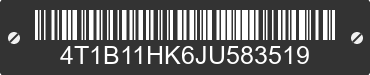 2018 TOYOTA Camry 4T1B11HK6JU583519 VIN decoded