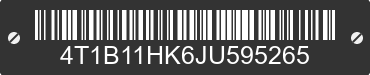 2018 TOYOTA Camry 4T1B11HK6JU595265 VIN decoded