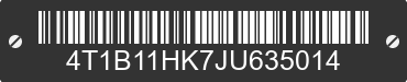 2018 TOYOTA Camry 4T1B11HK7JU635014 VIN decoded