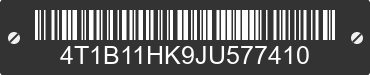 2018 TOYOTA Camry 4T1B11HK9JU577410 VIN decoded