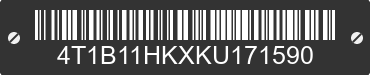 2019 TOYOTA Camry 4T1B11HKXKU171590 VIN decoded