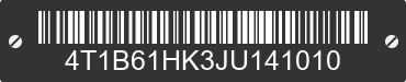 2018 TOYOTA Camry 4T1B61HK3JU141010 VIN decoded