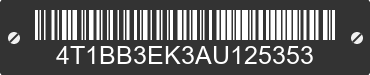 2010 TOYOTA Camry 4T1BB3EK3AU125353 VIN decoded
