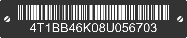 2008 TOYOTA Camry 4T1BB46K08U056703 VIN decoded