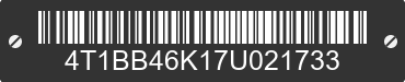 2007 TOYOTA Camry 4T1BB46K17U021733 VIN decoded