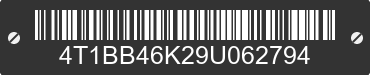 2009 TOYOTA Camry 4T1BB46K29U062794 VIN decoded